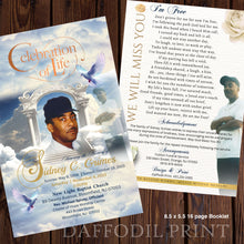 Load image into Gallery viewer, Obituary Booklets, Full Bleed Booklets, Same Day Print, Front Cover
